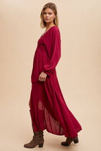 Load image into Gallery viewer, Sweet Pomegranate Plunge Maxi Dress
