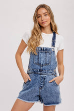 Load image into Gallery viewer, Casual Friday Raw Hem Short Overalls
