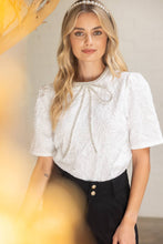 Load image into Gallery viewer, Get Frosted Winter Wonderland Bow Detail Jacquard Top
