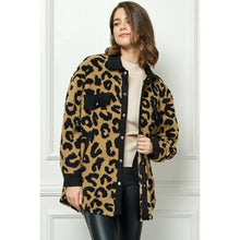 Load image into Gallery viewer, Stay Fierce Faux Fur Leopard Shacket
