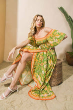 Load image into Gallery viewer, Green Gardens Faux Wrap Dress
