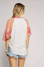 Load image into Gallery viewer, Posies Patchwork Mixed Media Raglan Top
