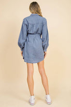 Load image into Gallery viewer, The Lil’ Denim Shirtdress
