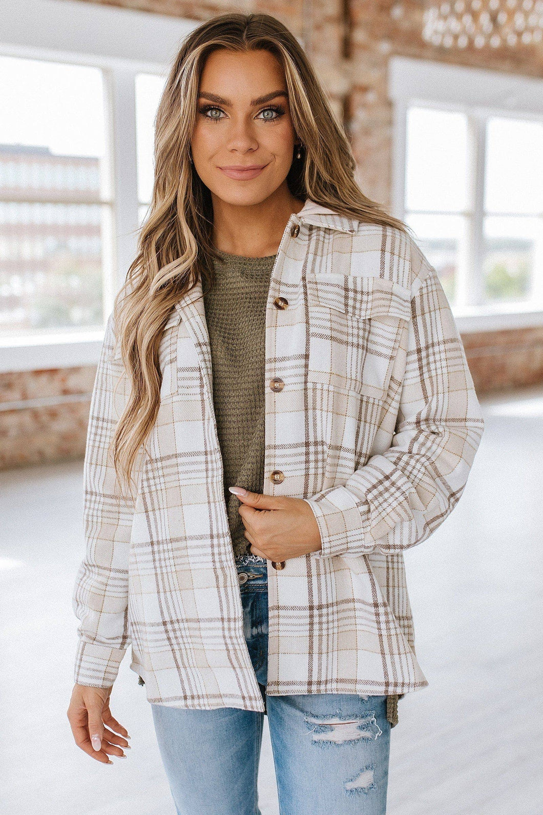 Feelin’ Breezy Flannel Hooded Shacket