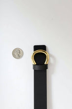 Load image into Gallery viewer, Minimalist Gold Horseshoe Belt (Black or Cognac)
