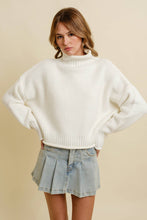 Load image into Gallery viewer, Winter White Chunky Cream Turtleneck Sweater
