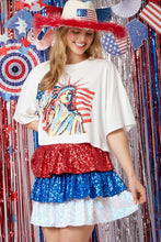 Load image into Gallery viewer, Rhinestone Statue of Liberty Oversized Crop T-Shirt (Curvy Collection)
