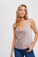 Load image into Gallery viewer, Frosted Taupe Cowl Neck Cami
