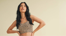 Load image into Gallery viewer, Cat Power Leopard Print Racerback Crop Tank/ Bralette
