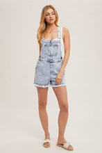 Load image into Gallery viewer, Casual Friday Raw Hem Short Overalls
