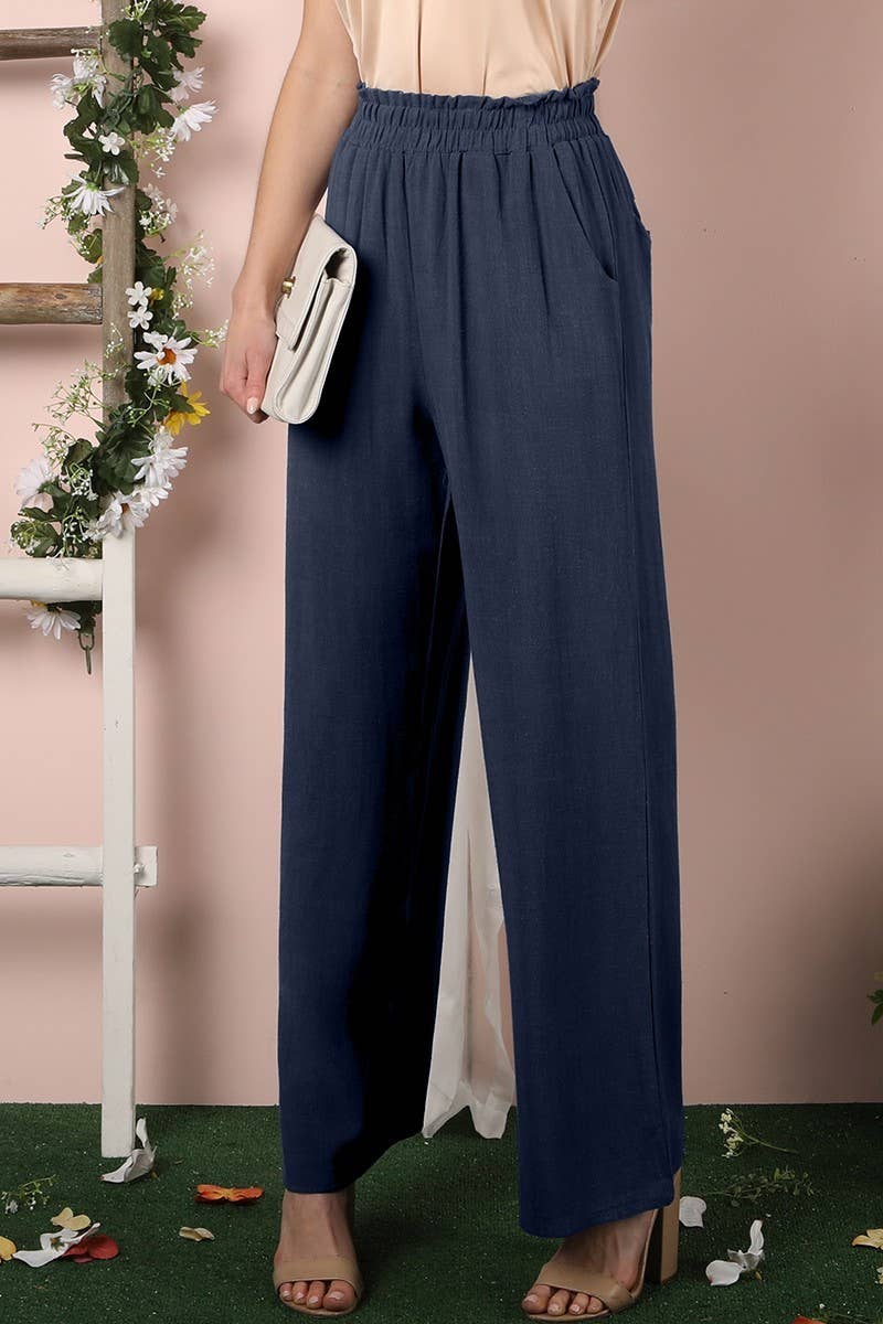 Easy Breezy Navy Linen Pants