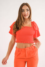 Load image into Gallery viewer, Poppy Red Smock Crop Top

