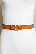 Load image into Gallery viewer, Minimalist Gold Horseshoe Belt (Black or Cognac)
