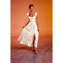 Load image into Gallery viewer, Heaven Sent Linen Blend Corset Flutter Dress
