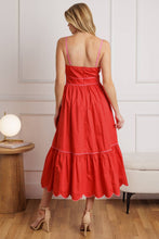 Load image into Gallery viewer, Watermelon Sugar Scalloped Poplin Midi Dress
