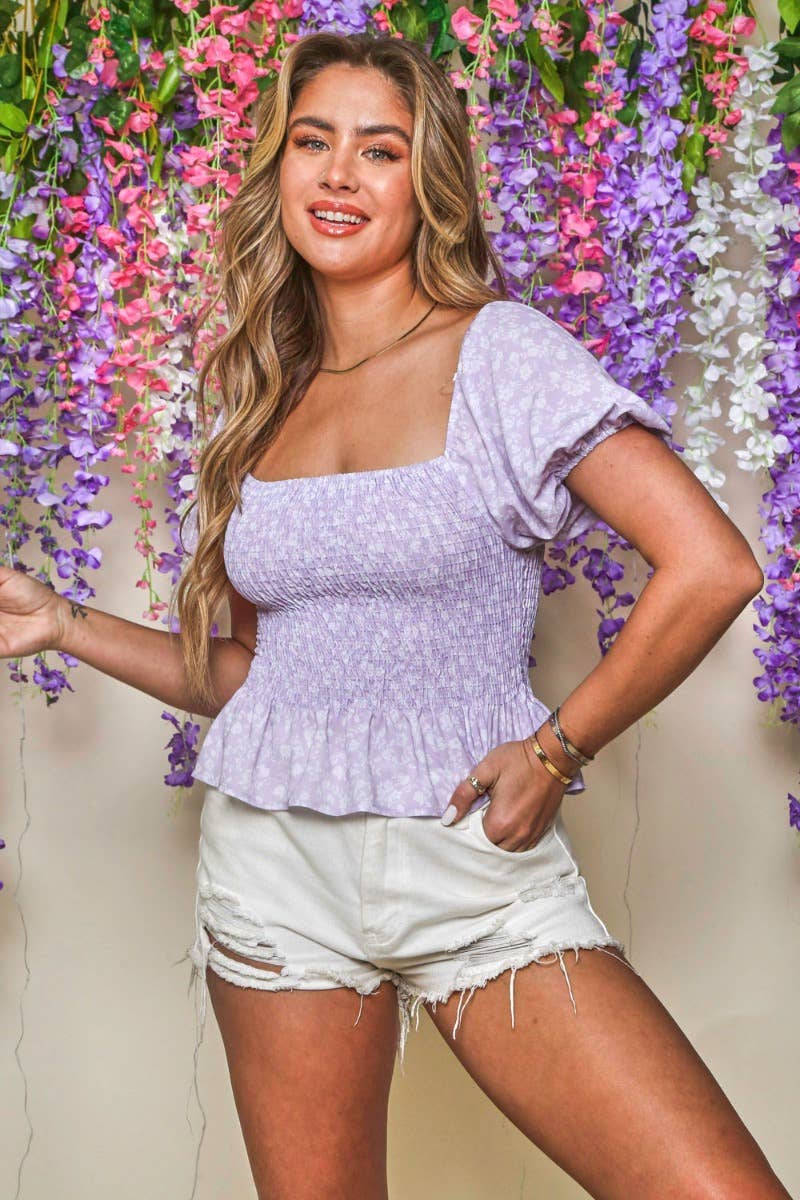 Lavender Fields Peplum Top