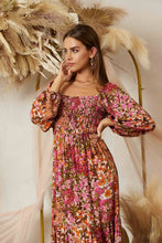 Load image into Gallery viewer, Sweet Tropics Smocked Midaxi Dress
