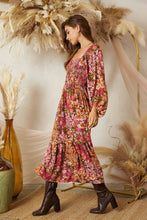 Load image into Gallery viewer, Sweet Tropics Smocked Midaxi Dress
