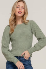 Load image into Gallery viewer, Sweet Moss Semi-Crop Fuzzy Sweater
