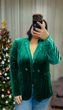 Load image into Gallery viewer, Emerald City Velvet Lighweight Blazer
