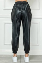 Load image into Gallery viewer, On the Go Vegan Leather Cargo Jogger Pants
