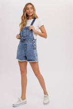 Load image into Gallery viewer, Casual Friday Raw Hem Short Overalls
