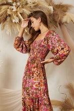 Load image into Gallery viewer, Sweet Tropics Smocked Midaxi Dress
