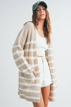 Load image into Gallery viewer, Cozy Elegance Striped Oversized Cardigan
