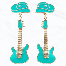 Load image into Gallery viewer, Gone County Hat &amp; Guitar Drop Earrings (3 colors)
