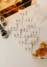 Load image into Gallery viewer, Wear Good Vibes Gold Dip Point Aura Quartz Earrings

