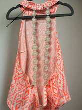 Load image into Gallery viewer, Dainty Daisies Neon Tribal Halter Crop Top
