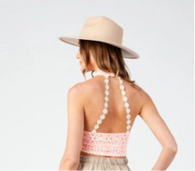 Load image into Gallery viewer, Dainty Daisies Neon Tribal Halter Crop Top

