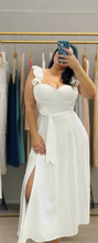 Load image into Gallery viewer, Heaven Sent Linen Blend Corset Flutter Dress
