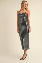 Load image into Gallery viewer, Mirror Mirror Metallic Sequin Strappy Back Dress
