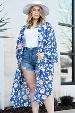 Load image into Gallery viewer, Blue Blooms Kimono (Curvy Collection)
