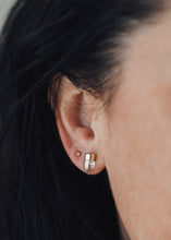 Load image into Gallery viewer, Wear Good Vibes Gold Dip Point Aura Quartz Earrings
