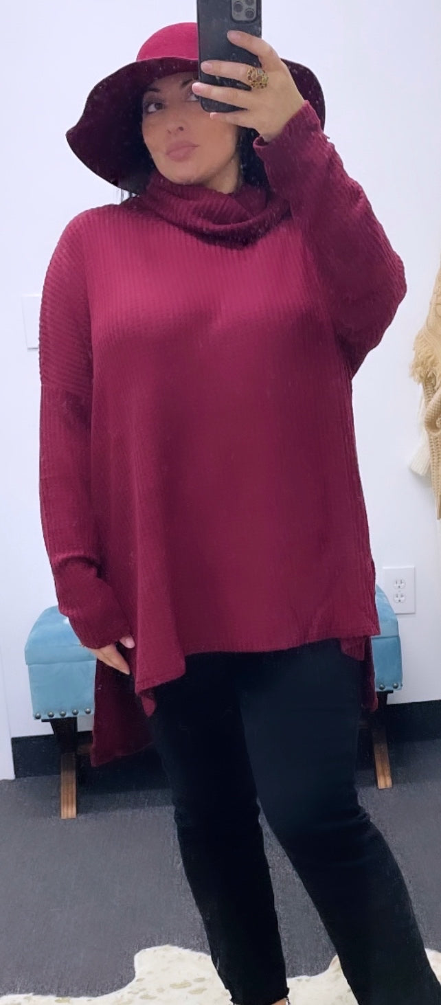 Cozy Brushed Waffle Tunic (Curvy Collection)