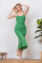 Load image into Gallery viewer, Green with Envy Crochet Fitted Dress
