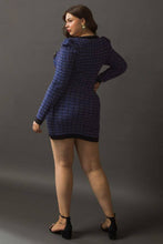 Load image into Gallery viewer, Preppy in Plaid Fitted Sweater Dress (Curvy Collection)
