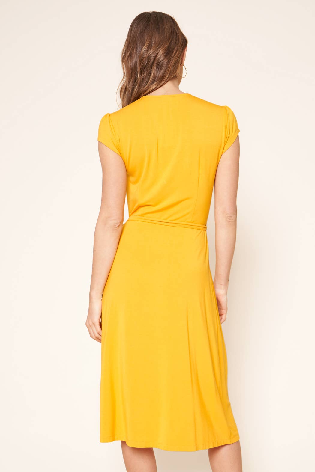 Oh Sunny Day Knit Midi Wrap Dress Yellow / XS Oh Sunny Day Knit Midi Wrap Dress Yellow / XS