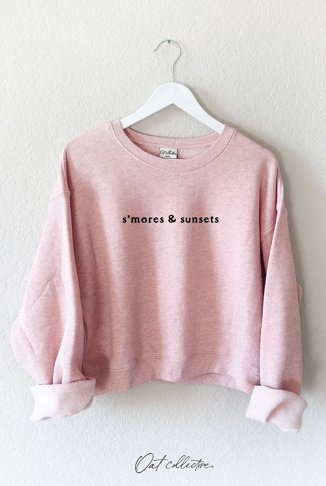 S'MORES & SUNSETS Mid-crop Graphic Sweatshirt