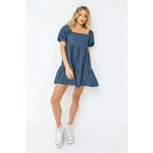 Load image into Gallery viewer, Easy Breezy Babydoll Chambray Dress
