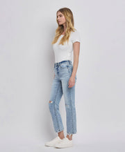 Load image into Gallery viewer, Stone Cold HIGH RISE DISTRESSED STRAIGHT JEANS
