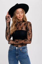 Load image into Gallery viewer, Witchy Woman Black Lace Top
