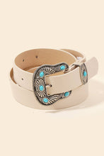 Load image into Gallery viewer, Wild Wild West Turquoise Stud Buckle Faux Leather Belt
