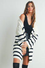 Load image into Gallery viewer, Cozy Elegance Striped Oversized Cardigan
