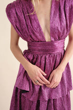 Load image into Gallery viewer, Dare to Wear Metallic Plisse Plunging Maxi Dress (2 colors available)
