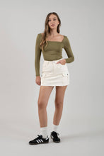 Load image into Gallery viewer, Be Square Reversible Square Neck Croppy Long Sleeve Top (3 colors)
