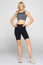Load image into Gallery viewer, Slate Siren Lattice Open Back Sports Bra
