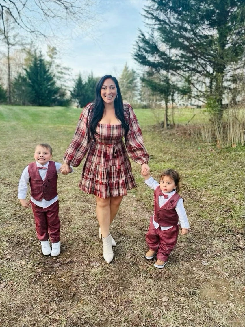 Holiday Truck Memories Flannel Dress L